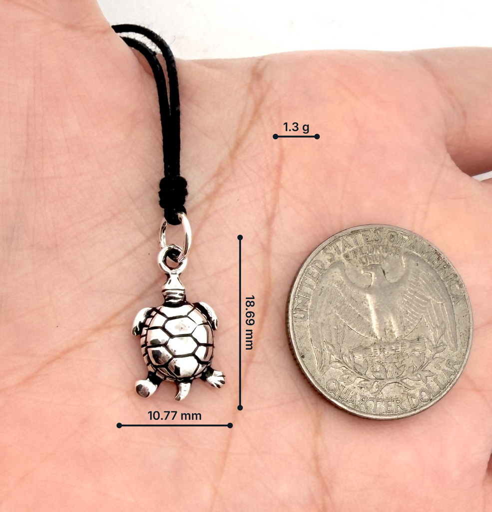 Turtle Tortoise Wildlife 92.5 Sterling Silver Gold Brass Necklace Pendant