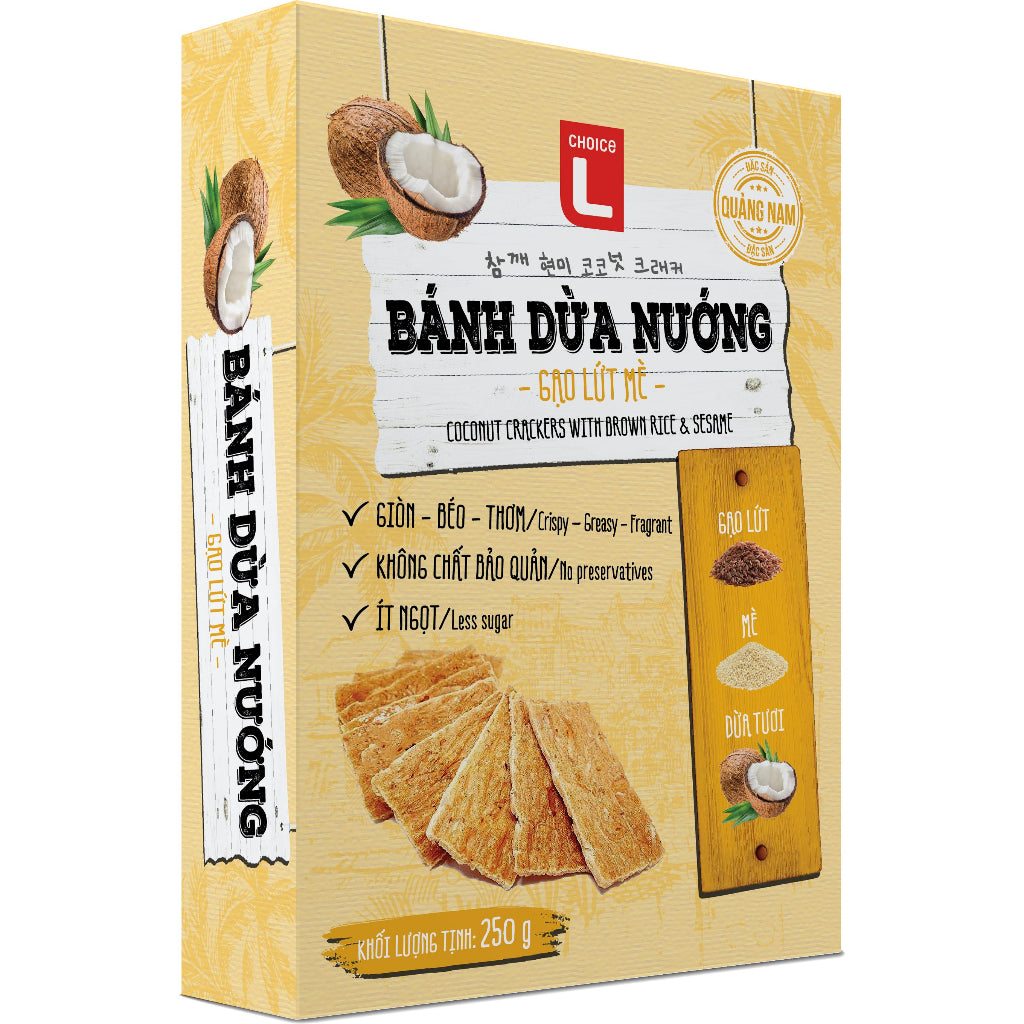Choice L Coconut Crackers With Brown Rice & Sesame 250g