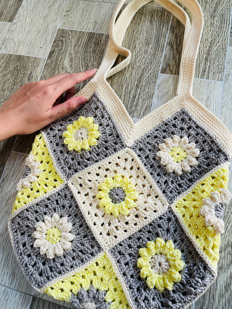 Round Crochet Bag NATURAL Flower Vintage Vibe Different Color NEW ASIA