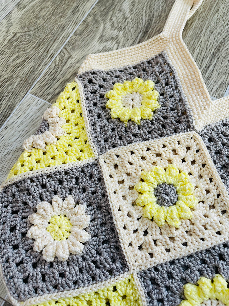 Round Crochet Bag NATURAL Flower Vintage Vibe Different Color NEW ASIA