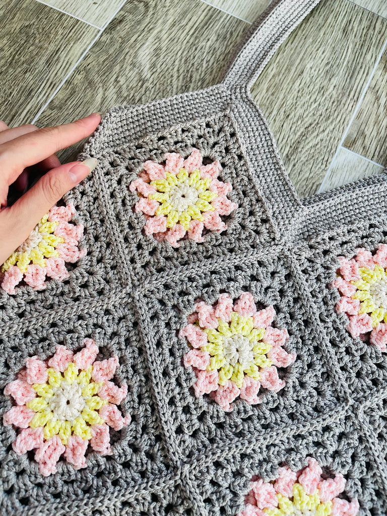 Round Crochet Bag NATURAL Flower Vintage Vibe Different Color NEW ASIA