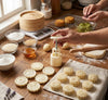 Mooncake Mould Set 50g – 6 Pattern Hand-Press Pastry Tools, Round  Flower Mooncake Design