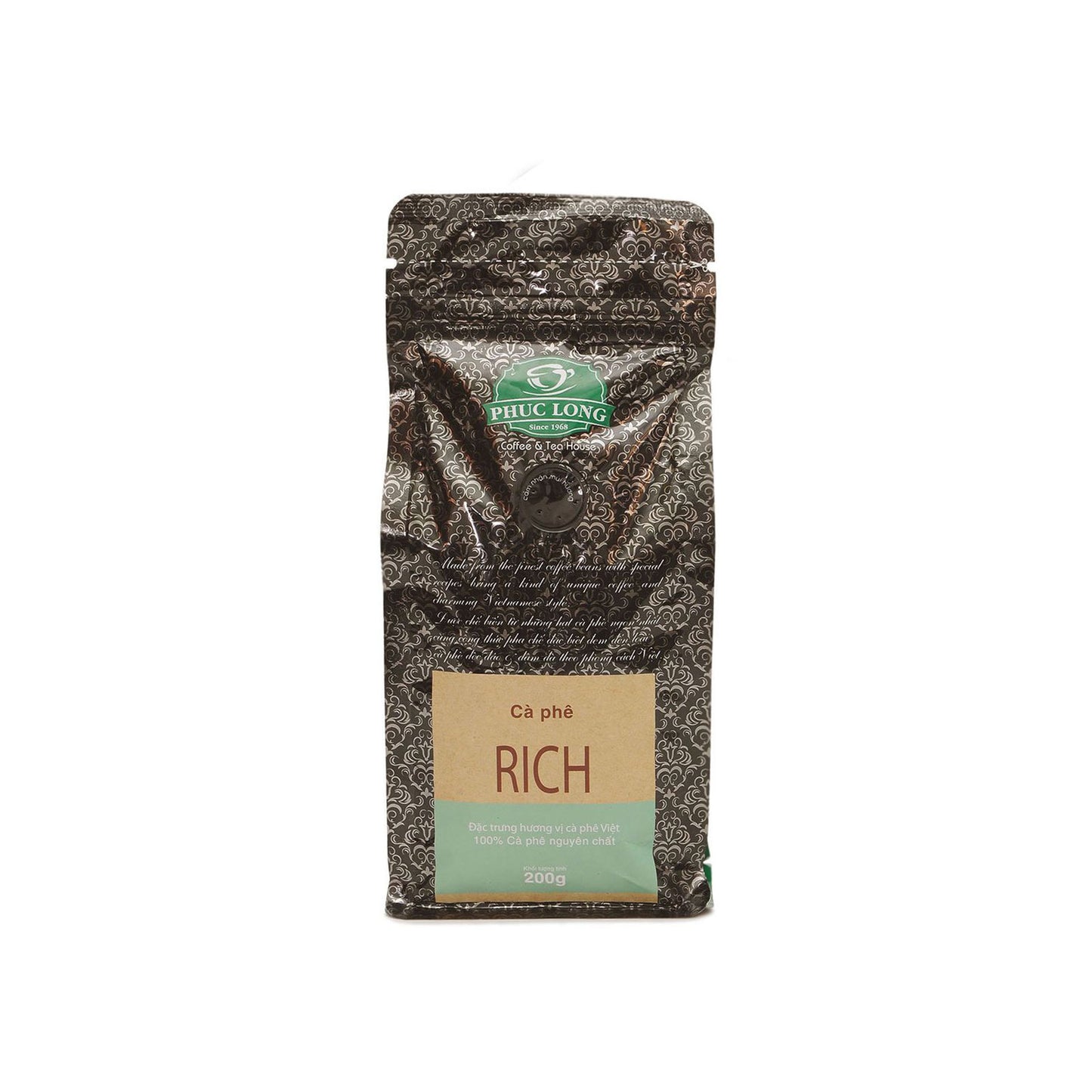 Phuc Long Ground Coffee - Vietnamese Drip Brew Ca Phe Flavored Coffee 200 Grams