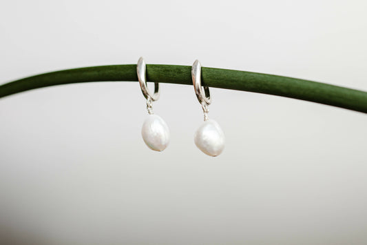 Natural Fresh Water Pearl Drop Earrings, Dangle Pearl Earrings, Bridal Jewelery, Multiple Pearl, Wedding Earrings, 925 silver