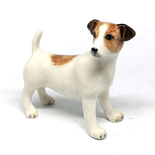 Ceramic Jack Russell Terrier Figurine Hand Painted Miniatures Collectible Personalized Gifts