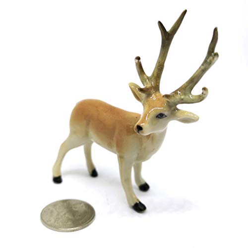 Small Deer Figurine Ceramic Animal Miniature Collectible Terrarium Garden Decor