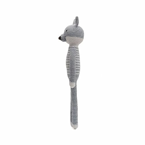 Stripe Pattern Long-legged Animal Handmade Amigurumi Stuffed Crochet Doll VAC (Grey Fox)