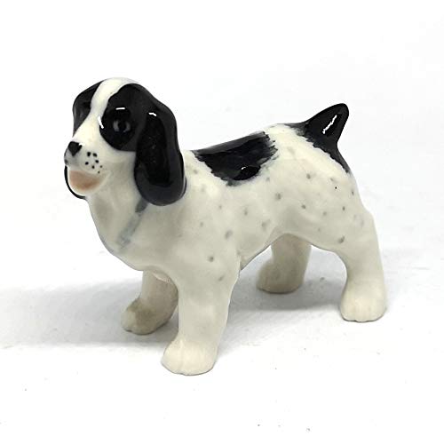 Ceramic Springer Spaniel Dog Figurine Craft Miniatures Collectible Animals