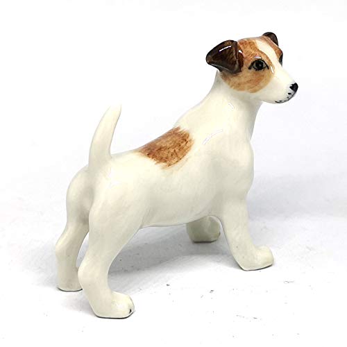 Ceramic Jack Russell Terrier Figurine Hand Painted Miniatures Collectible Personalized Gifts