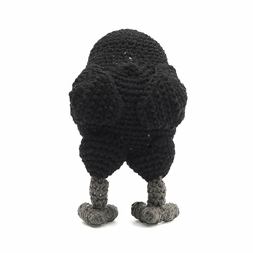 Black Crow Bird Handmade Amigurumi Stuffed Toy Knit Crochet Doll VAC