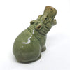 ZOOCRAFT Ceramic Hippo Figurine Sitting Hand Painted Porcelain Terrarium Garden Decor Collectibles