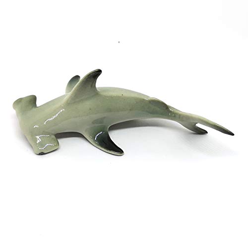 Hammerhead Shark Fish Figurine Ceramic Hand Paint Miniature Craft Collectible