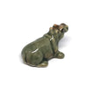 Ceramic Hippo Figurine Hand Painted Porcelain Terrarium Garden Decor Collectibles