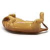 Ceramic Miniatures Dog Statue Dachshund Statue Lying Brown Hand Painted Animal Figurines Collectible