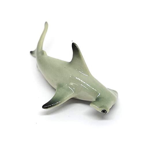 Hammerhead Shark Fish Figurine Ceramic Hand Paint Miniature Craft Collectible