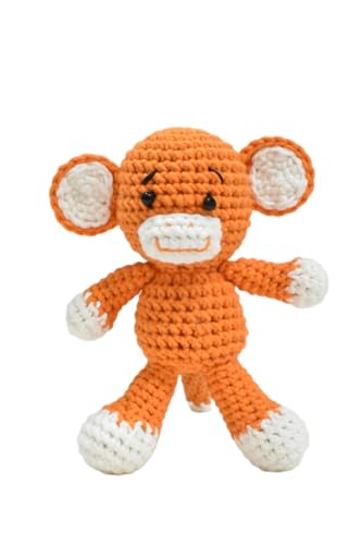 Bigfoot Monkey Handmade Amigurumi Stuffed Toy Knit Crochet Doll VAC (Orange)