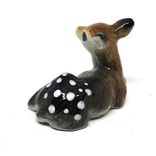 Ceramic Deer Bambi Figurine Craft Miniature Collectible Porcelain Wildlife Animal