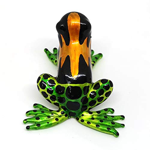 Glass Green Frog Figurine Lampwork Collectible Miniature Garden Decoration