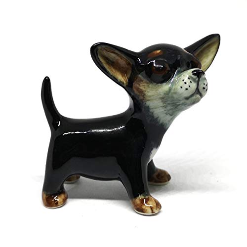 ZOOCRAFT Ceramic Chihuahua Dog Figurine Hand Painted Miniatures Collectible Personalized Gifts