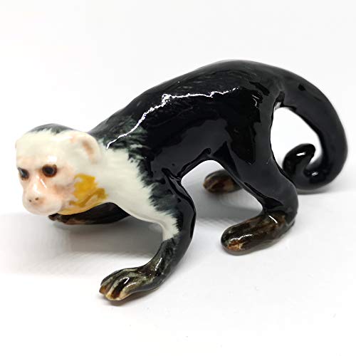 Ceramic Figurine Capuchin Monkey Handmade Miniature Collectible Porcelain DIY Gift