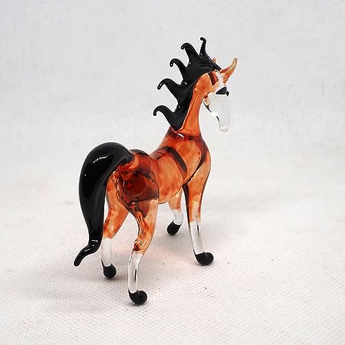 Exquisite Hand Blown Glass Horse Figurine Unique, Symbolic, Captivating Collectible Décor for Home