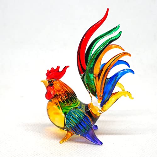 ZOOCRAFT Whimsical Glass Chicken Figurine - A Playful Accent for Farmhouse or Country-Inspired Décor