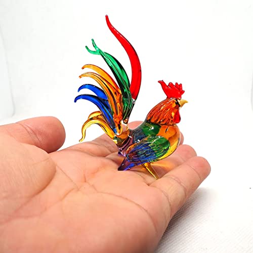 ZOOCRAFT Whimsical Glass Chicken Figurine - A Playful Accent for Farmhouse or Country-Inspired Décor