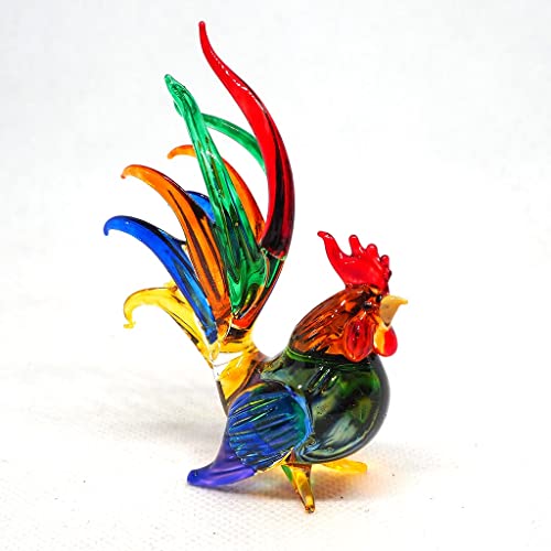 ZOOCRAFT Whimsical Glass Chicken Figurine - A Playful Accent for Farmhouse or Country-Inspired Décor