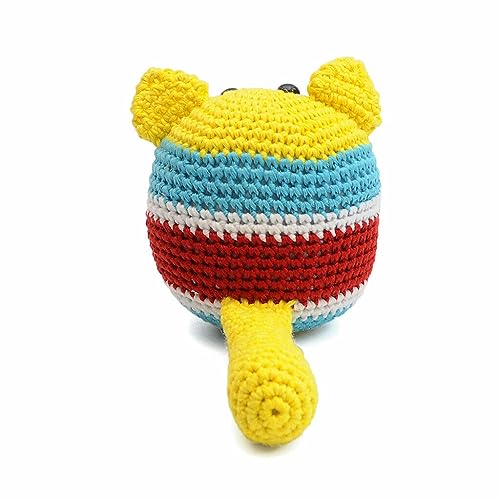Colorful Dog Puppy Ball Handmade Amigurumi Stuffed Toy Crochet Doll VAC (Yellow)