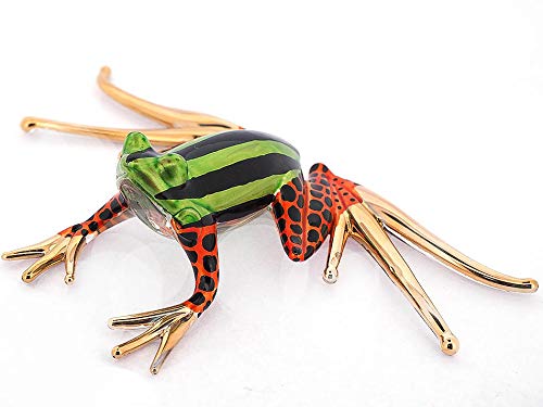 ZOOCRAFT Blown Glass Frog Figurine Handmade Lovers Animals Collectible Miniature Home Garden Decor