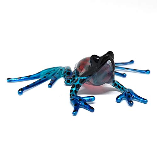 Collectible Frog Figurines Blown Glass Hand Painted Animals Lovers Gift Collection Miniature Home Garden Terrarium Decor