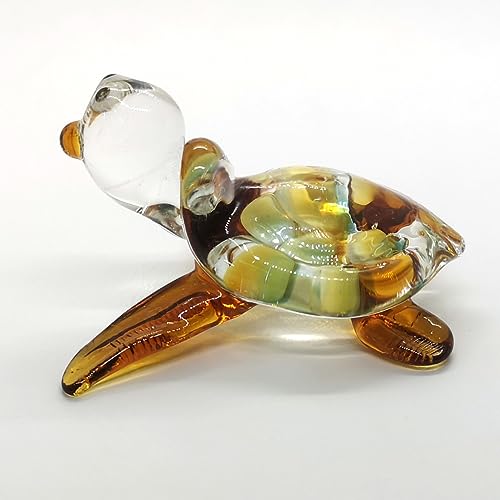 Handmade Sea Turtle Figurine Exquisite Hand Blown Glass Animal Perfect for Collectors Unique, Artisan Crafted Decorative