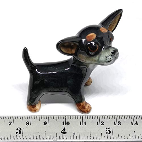 ZOOCRAFT Ceramic Chihuahua Dog Figurine Hand Painted Miniatures Collectible Personalized Gifts