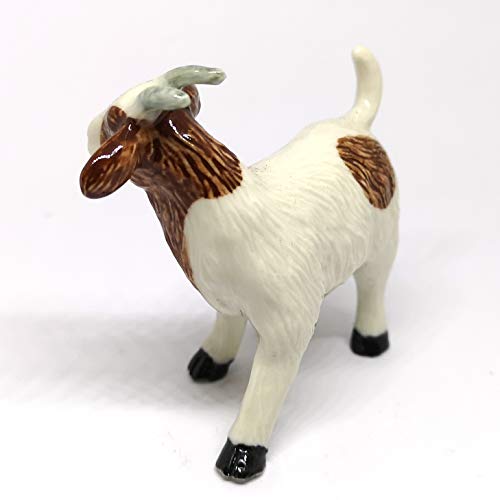 Ceramic White Goat Figurine Craft Collectible Miniature Country Farm Animals