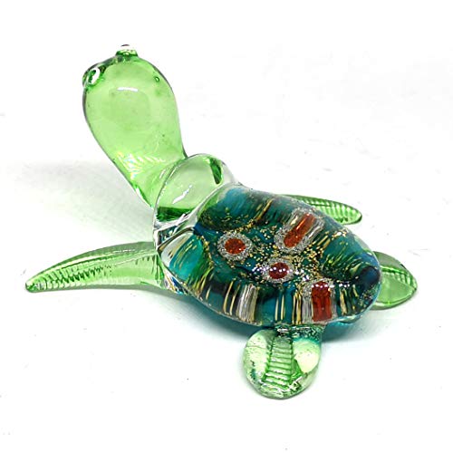 Sea Turtle Hand Blown Glass Figurine Collectible Aquarium Miniature Home Garden Decor Personalized Gift