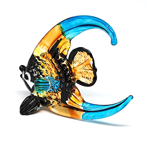 Glass Angel Fish Figurine Aquarium Handicraft Miniature Hand Blown Collectibles