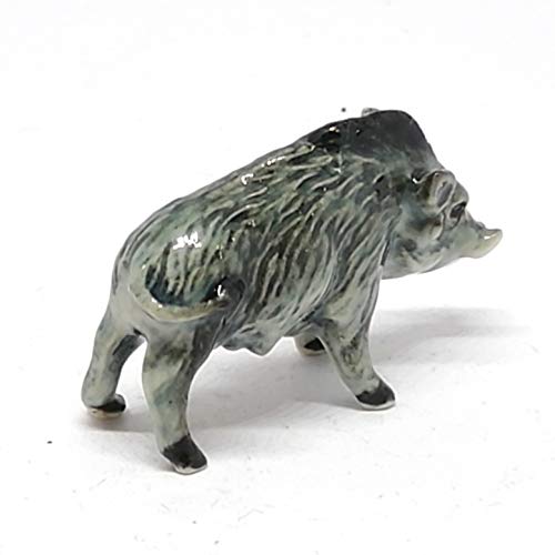 Ceramic Boar Figurine Wild Animal Pig Miniature Statue Garden Home Decor DIY Craft