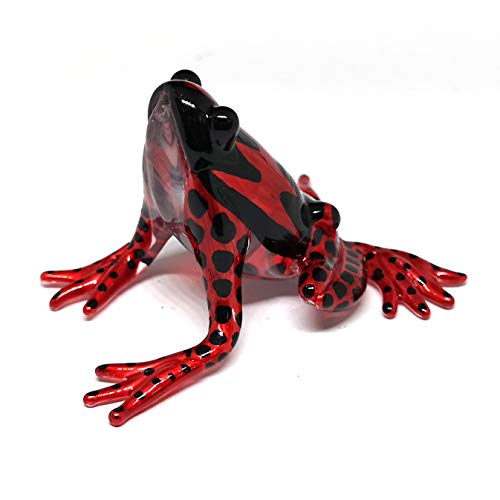 Glass Frog Figurine Red Poison Dart Animals Hand Blown Painted Collectible Gardening Gift Decoration for Home Statue