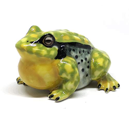 Ceramic Frog Figurine Green Mountain Hand Painted Gift Miniature Collectible