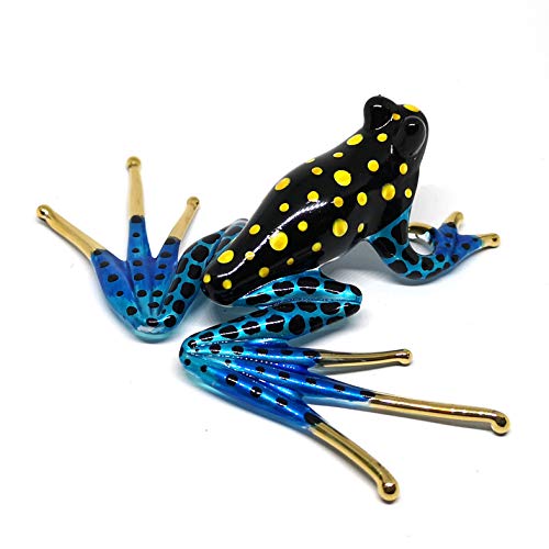 ZOOCRAFT Collectible Frog Figurines Blown Glass Hand Painted Animals Lovers Gift Collection Miniature Home Garden DIY Decor