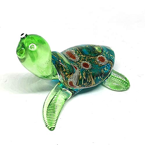 Sea Turtle Hand Blown Glass Figurine Collectible Aquarium Miniature Home Garden Decor Personalized Gift