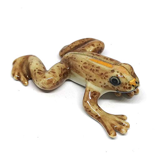 Ceramic Frog Figurine Miniatures Handmade Terrarium Collectible Garden Decor