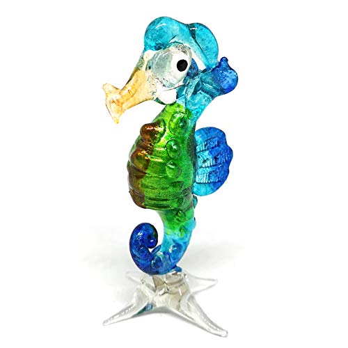 Coastal Blown Glass Figurine Seahorse Aquarium Home Decor Marine Life Spirit Animal Totem