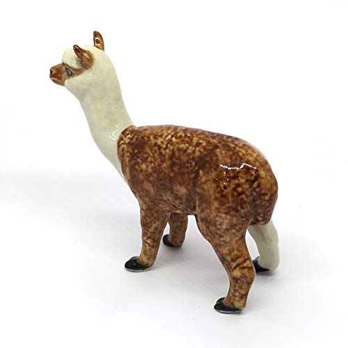 Ceramic Farm Miniature Collectible Porcelain Llama Lama Figurine Brown Standing