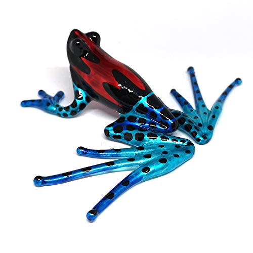 ZOOCRAFT Collectible Frog Figurines Blown Glass Hand Painted Animals Lovers Gift Collection Miniature Home Garden Terrarium Decor