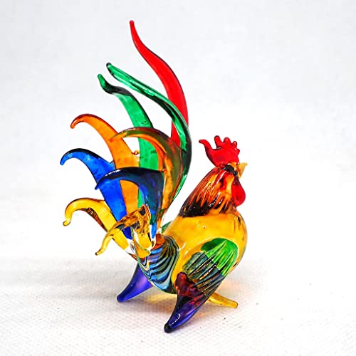 ZOOCRAFT Whimsical Glass Chicken Figurine - A Playful Accent for Farmhouse or Country-Inspired Décor