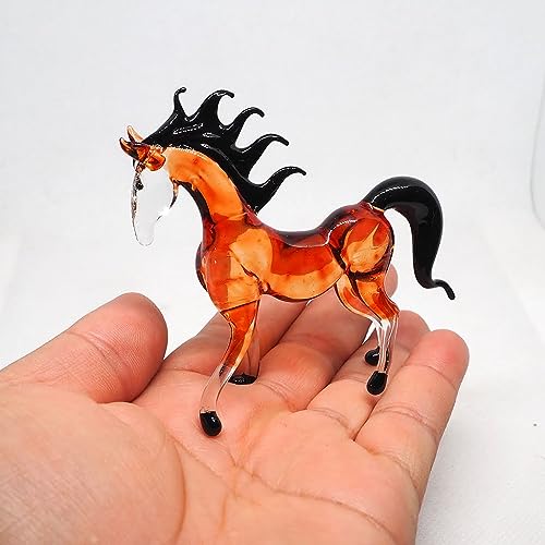 Exquisite Hand Blown Glass Horse Figurine Unique, Symbolic, Captivating Collectible Décor for Home