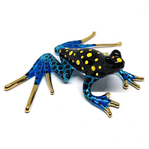 ZOOCRAFT Collectible Frog Figurines Blown Glass Hand Painted Animals Lovers Gift Collection Miniature Home Garden DIY Decor