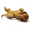 Ceramic Miniatures Dog Statue Dachshund Statue Lying Brown Hand Painted Animal Figurines Collectible