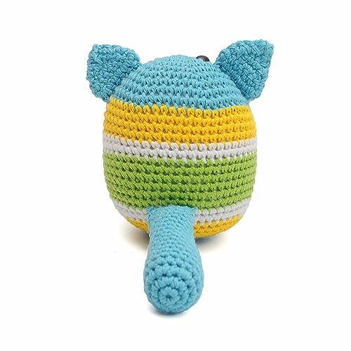 Colorful Dog Puppy Ball Handmade Amigurumi Stuffed Toy Crochet Doll VAC (Blue)